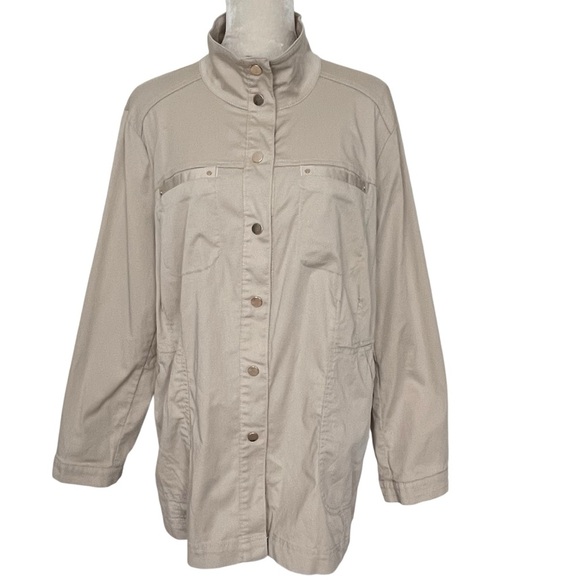 Chico’s Lightweight Utility Jacket Women’s Size 3 (16-18) Casual Classic - Picture 1 of 8